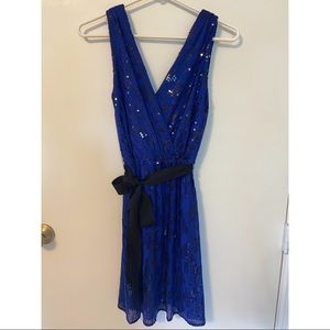 Express Midnight Blue Sequin Dress